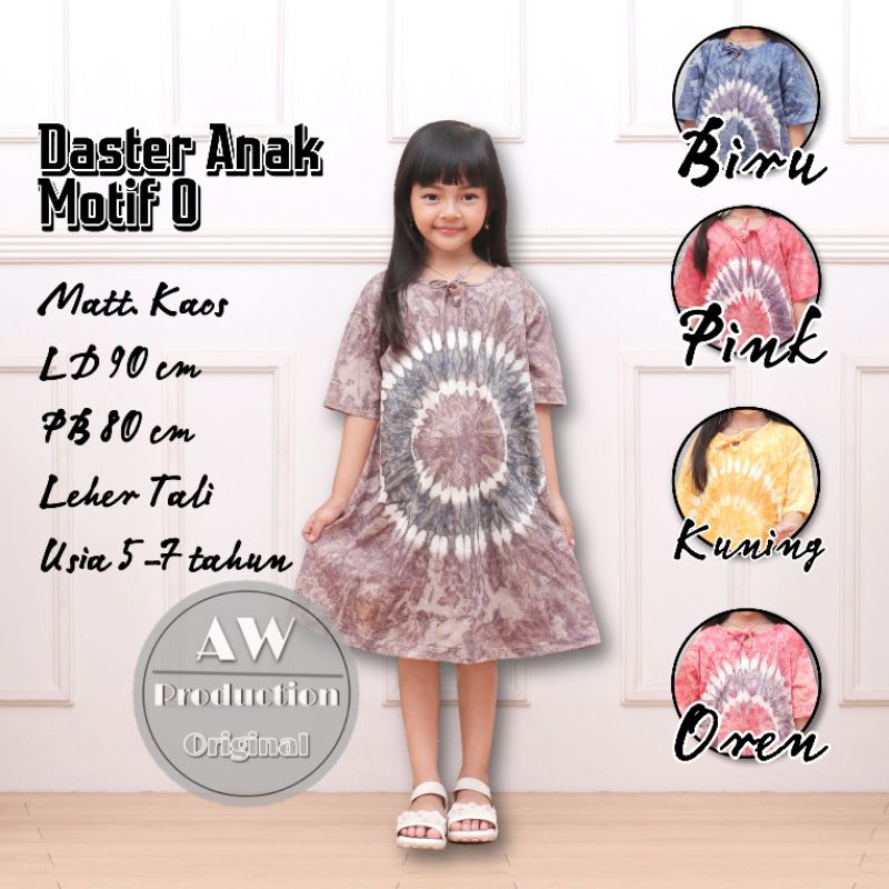 Baju Daster Anak Perempuan Motif Abstrak Jumputan Dress Midi Anak Kekinian Viral Termurah