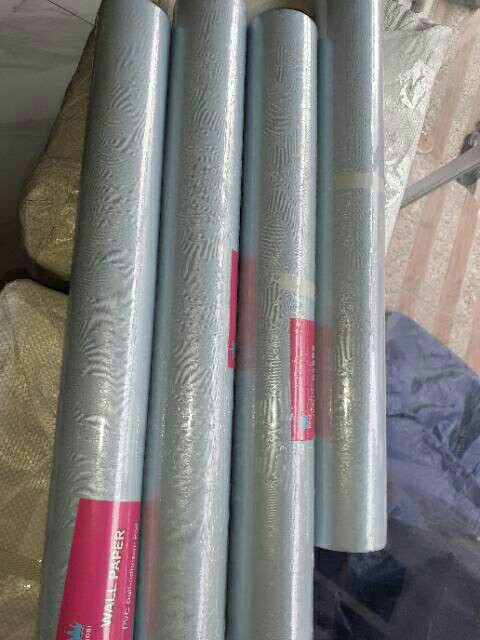 Grosir Murah Wallpaper Sticker Dinding Biru Berstektur Bahan Berkwalitas Panjang 10m X 45cm