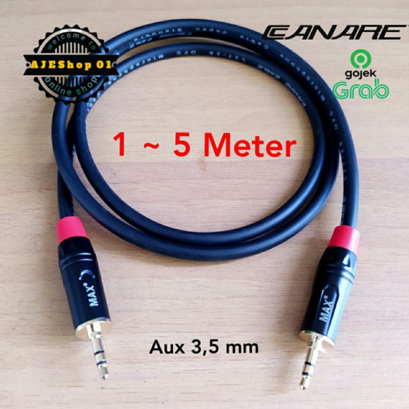 Kabel aux berkualitas kabel jack trs 3,5 to trs 3,5 kabel canare panjang 1 sampai 5 meter