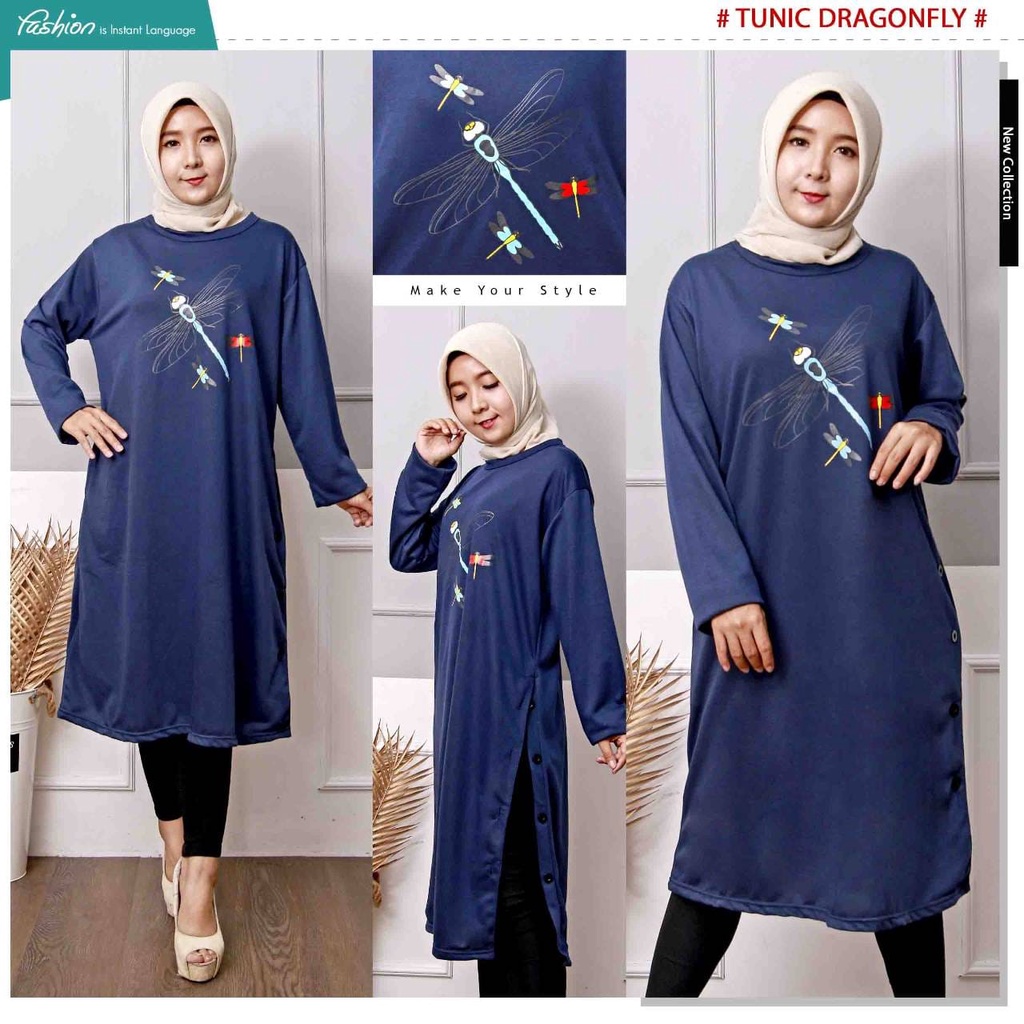 COD TUNIK DRAGONFLY XXL FASHION  ATASAN WANITA MUSLIMAH