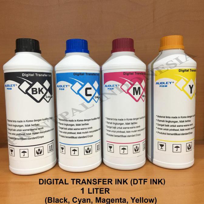 

Mantap Tinta Dtf (Digital Transfer Film) Merk Audley 1 Liter (B,C,M,Y) - Black Bergaransi