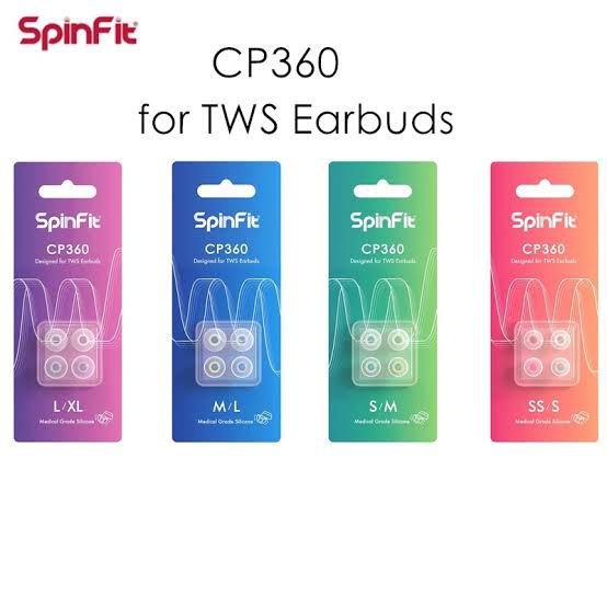 Spinfit Eartips Earpiece CP360 V2 Special for TWS - Replacement - Original CASE - Size : S/SS - M/S - L/M - XL/L