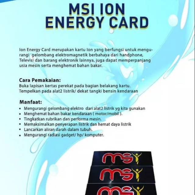MSI ION ENERGY CARD / IEP MSI / IEC / Penghemat Listrik MSI