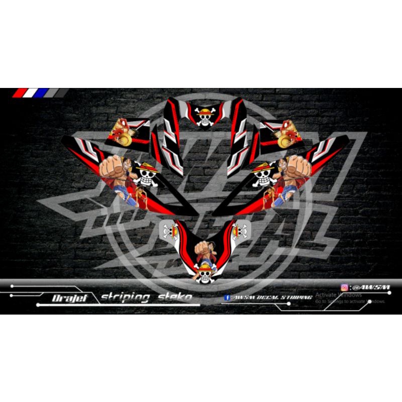 DECAL X RIDE MOTIF ONE PIECE TERBARU