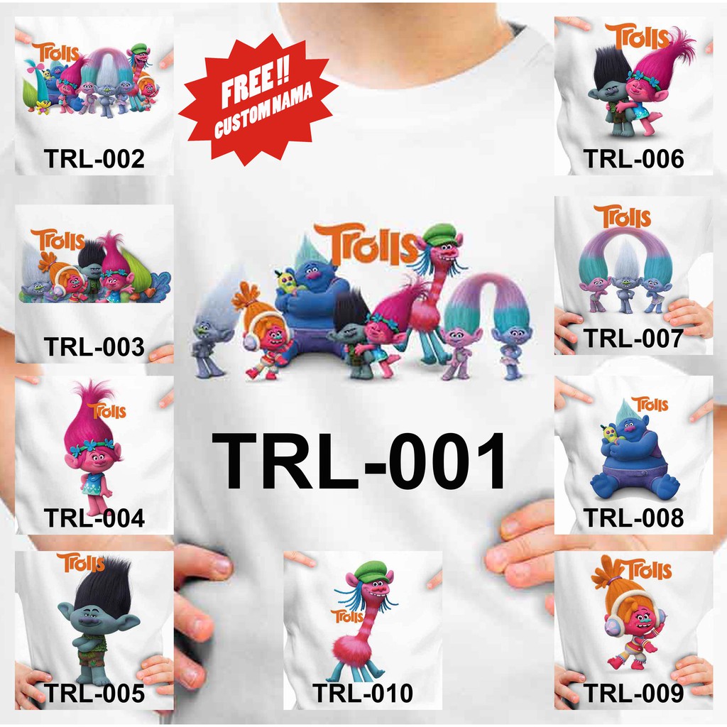  FREE NAMA  Kaos Baju  Anak  Trolls Shopee  Indonesia