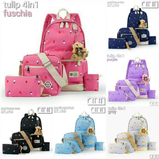 Ransel isi 3 / ransel paket / tas wanita murah / tas ransel murah