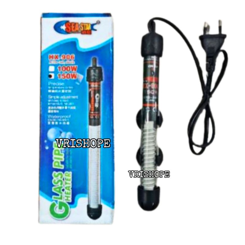 Sea Star HX 906 HX906 Pemanas Air Aquarium Glass Pipe Heater 150 Watt