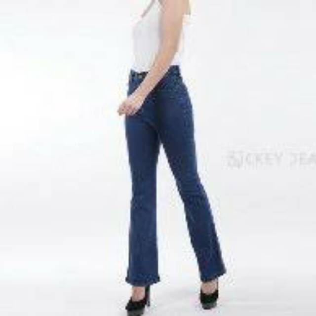 Celana jeans cutbray biru navy