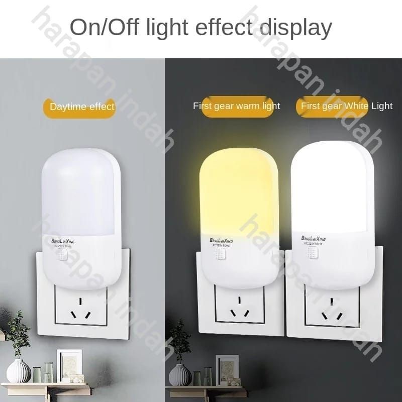 LAMPU TIDUR LAMPU MALAM / LED NIGHT LIGHT / LAMPU MINI HEMAT ENERGI 2WARNA PUTIH DAN KUNING