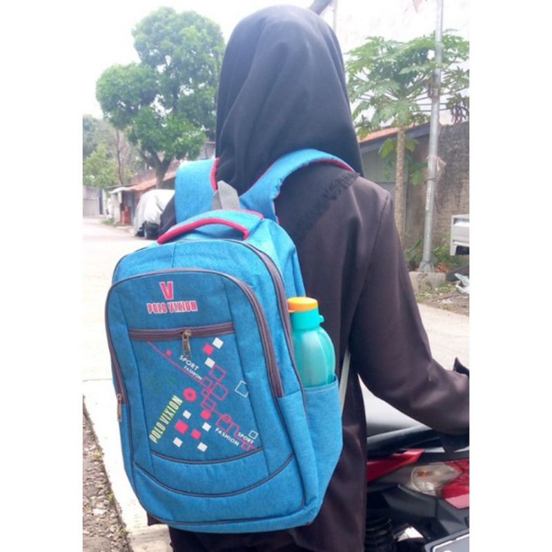 #tas sekolah tas bonus jas hujan tas anak SD SMP  tas pria wanita