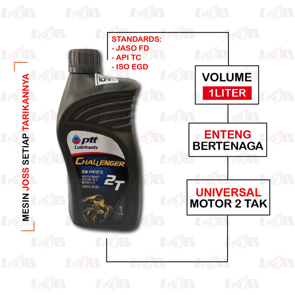 Oli PTT Challenger 2 Tak JASO FD API TC ISO EGD Lubricants Samping Oil 1L