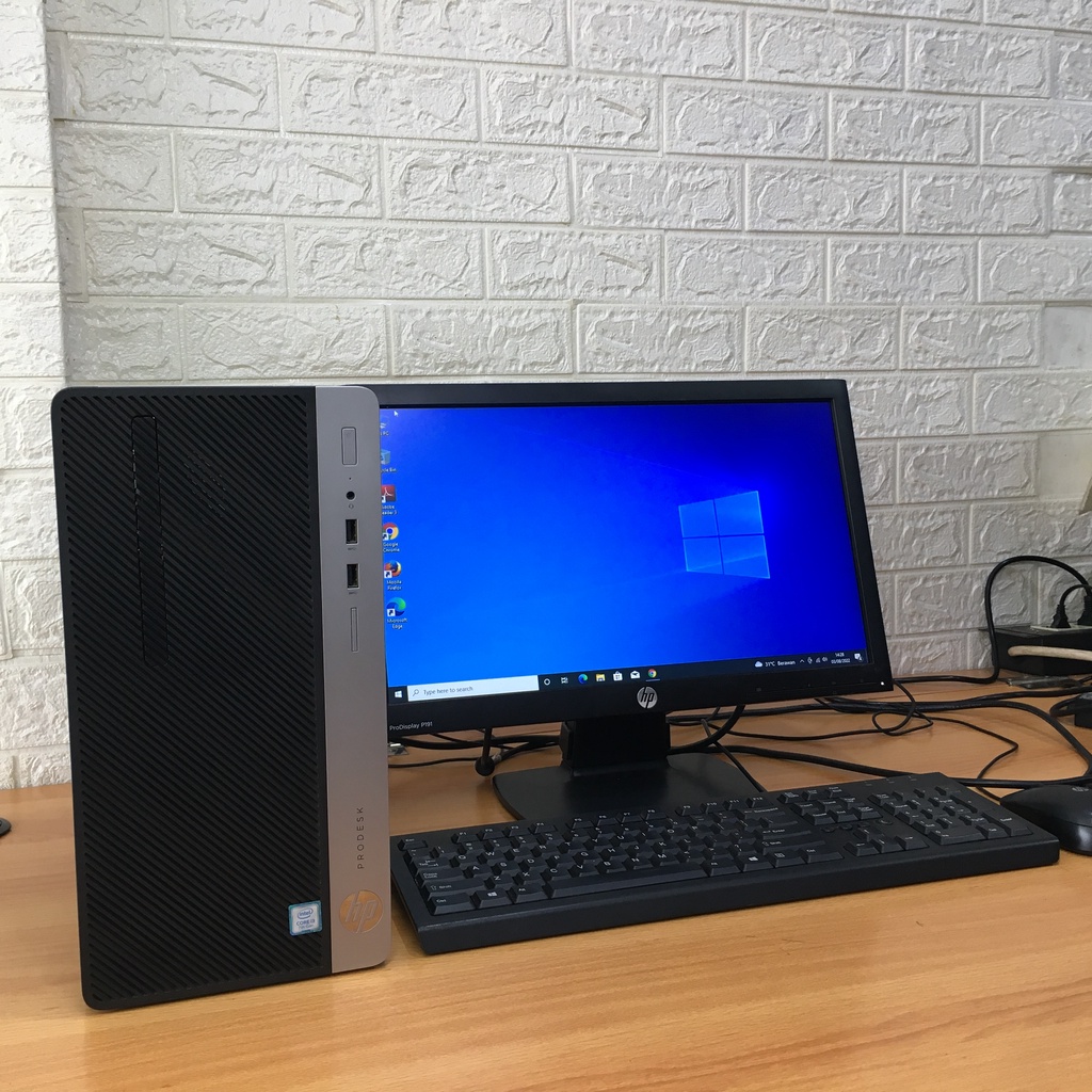 Fullset Komputer HP ProDesk 400 G4 MT Intel Core i3 Gen 7 Siap Pakai