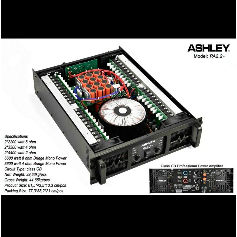 Power Amplifier ASHLEY PA2.2+/PA 2.2 +/PA 2.2+ ORIGINAL