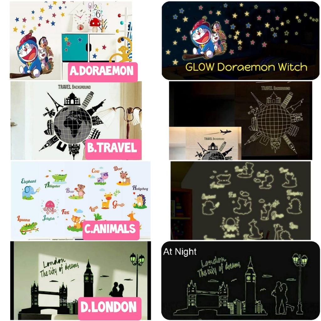 STIKER DINDING GLOW IN THE DARK 90X60 LONDON NITECITY STIKER DINDING GLOW IN THE DARK 90X60 LONDON NITECITY