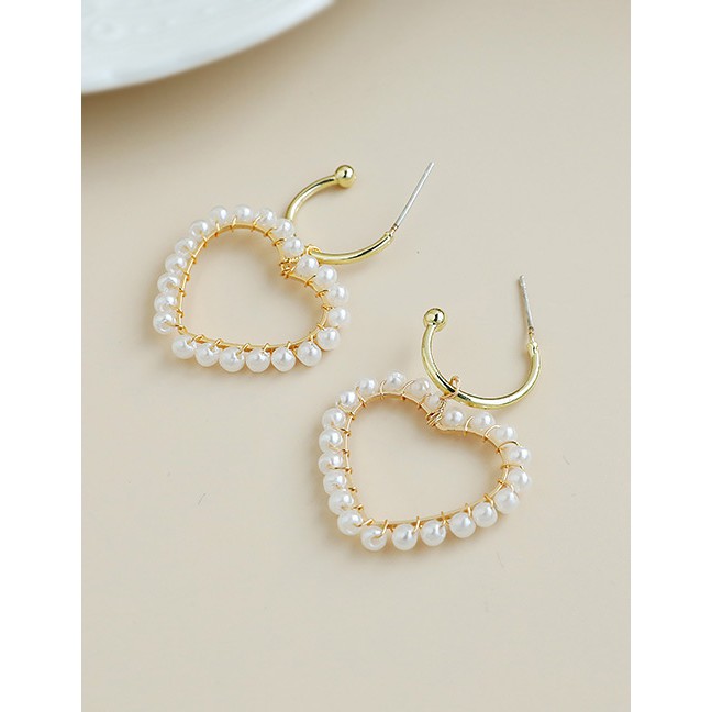 LRC Anting Tusuk Fashion  Alloy Pearl Geometric Stud Earrings P4752-