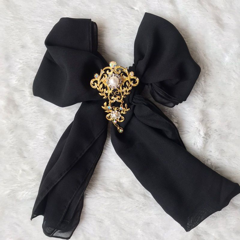 Selendang bali 2,5 meter | selendang sifon murah-Hitam