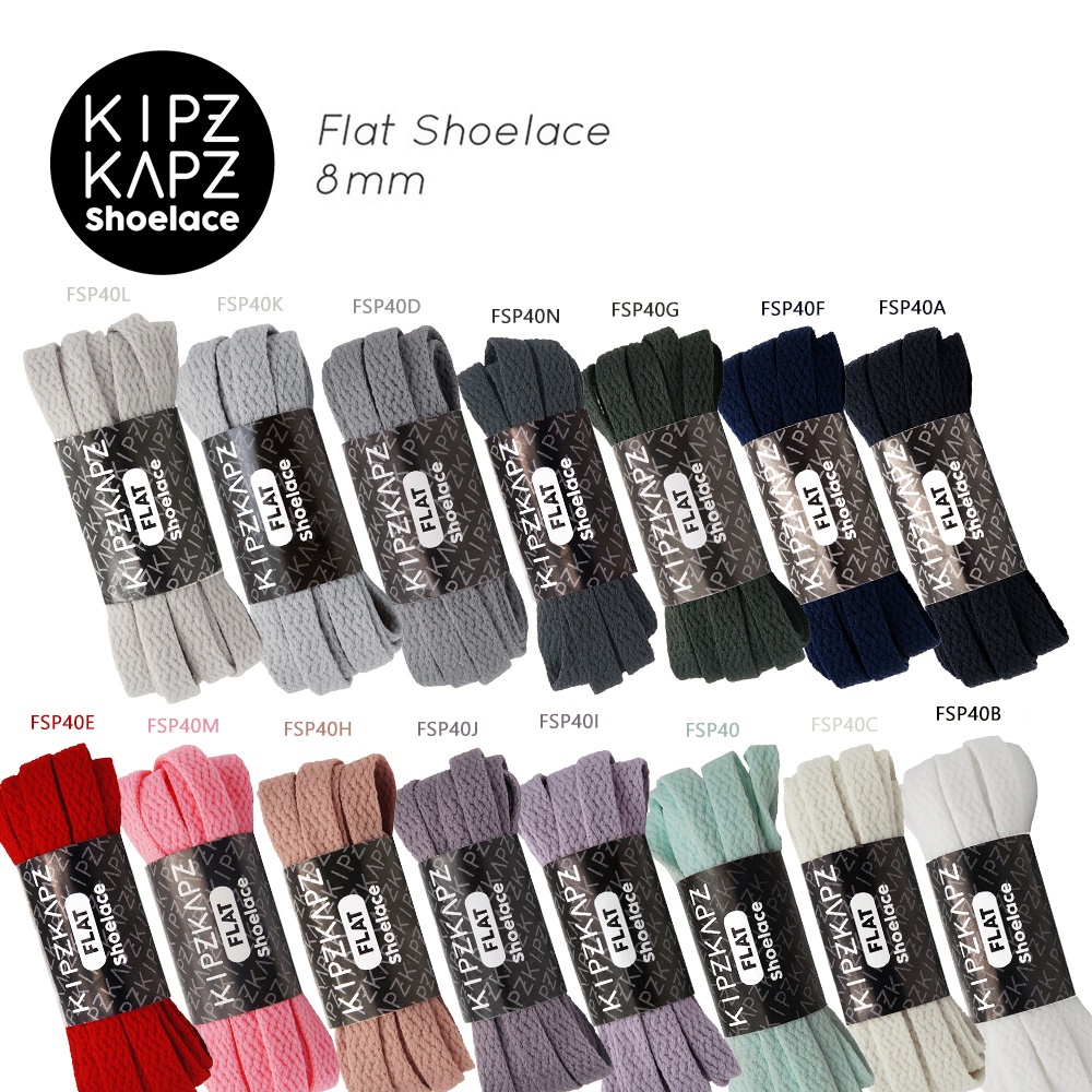 KIPZKAPZ TALI SEPATU PIPIH GEPENG - FLAT SHOELACE 8MM - FSP40 GROUP 3