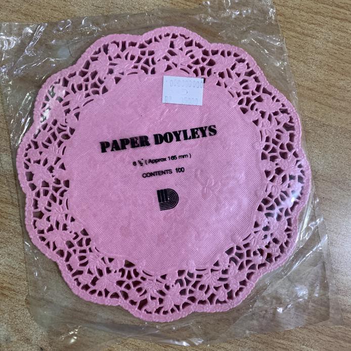 

Doyley paper 6,5 inch round Pink 100 pc / kertas renda #6.5