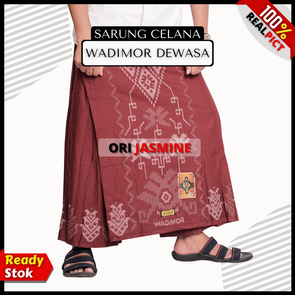 Sarung celana dewasa muslim wadimor jumbo motif bali marun polos pria murah