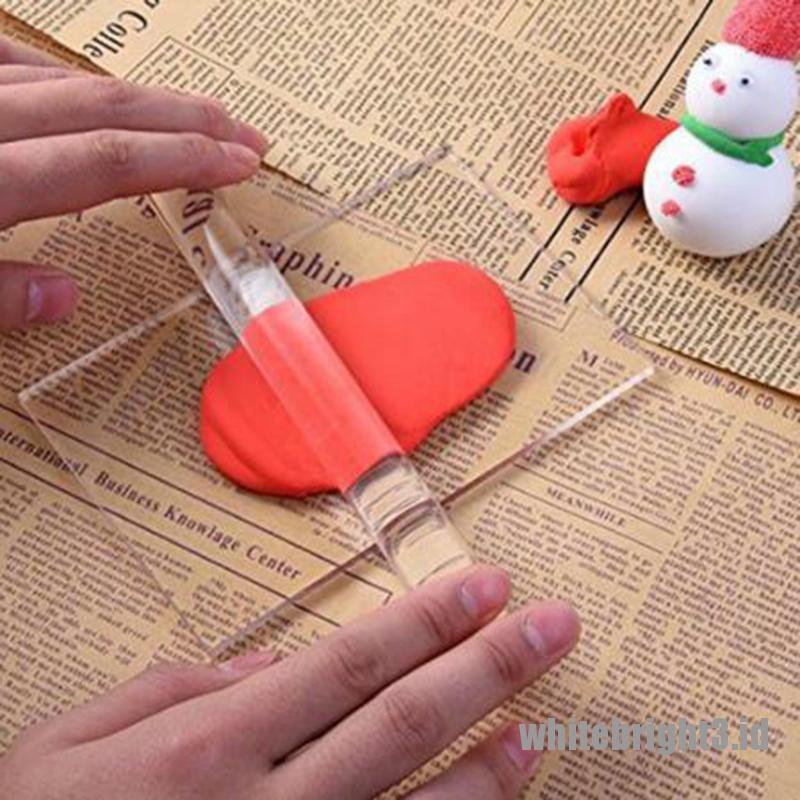 (white3) Rolling Pin Akrilik Polos Untuk Modeling Clay DIY