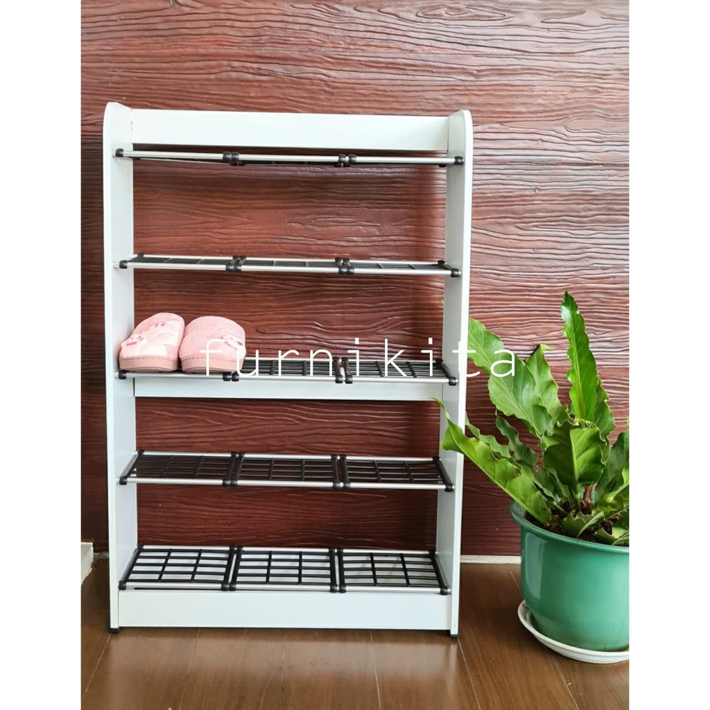 RAK SEPATU KAYU 15 PASANG MINIMALIS SUSUN 5
