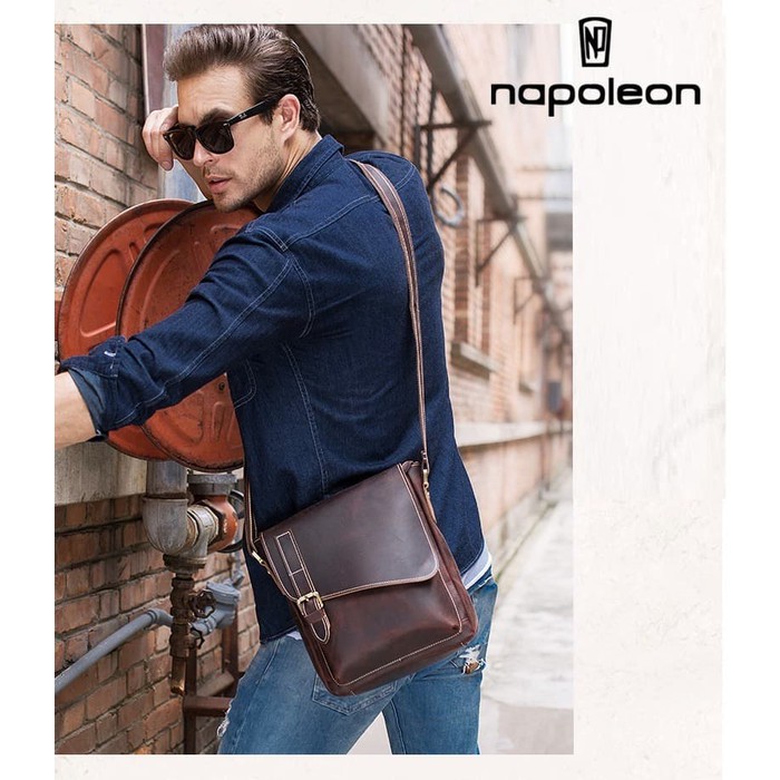 Tas Selempang Kulit Asli Crazy Horse Leather - TIGER by Napoleon