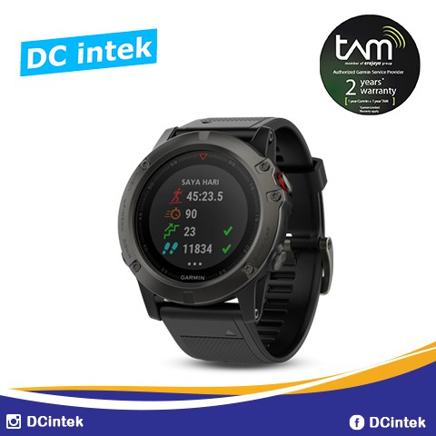 Garmin Fenix 5X Sapphire Slate Gray Smartwatch Garansi Resmi TAM