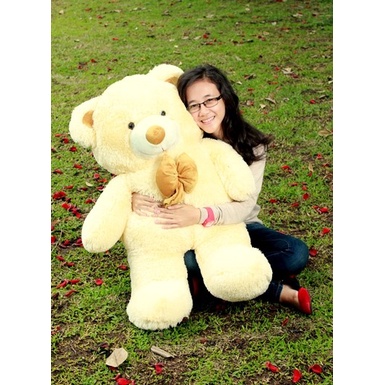 BERUANG-BONEKA- BONEKA BERUANG TEDDY BEAR BESAR CREAM -BONEKA-BERUANG.