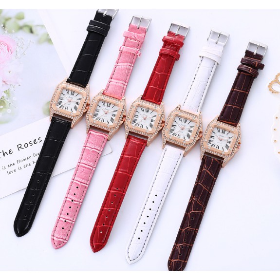 [ZEXIL] COD Jam Tangan Quartz Wanita Tail PU Murah Fashion Diamonds