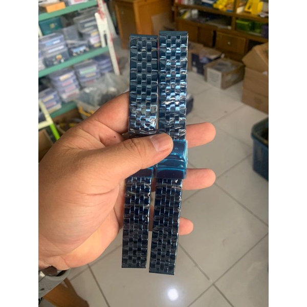 Strap Tali Jam Tangan Rante Stell Biru 20MM