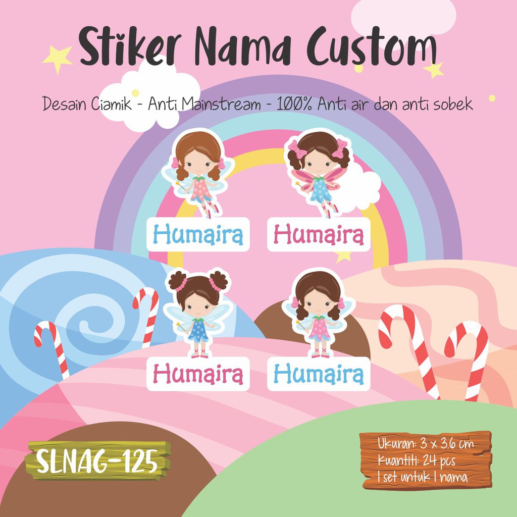 20 Ide Desain Stiker  Nama  Anak  Aneka Stiker  Keren