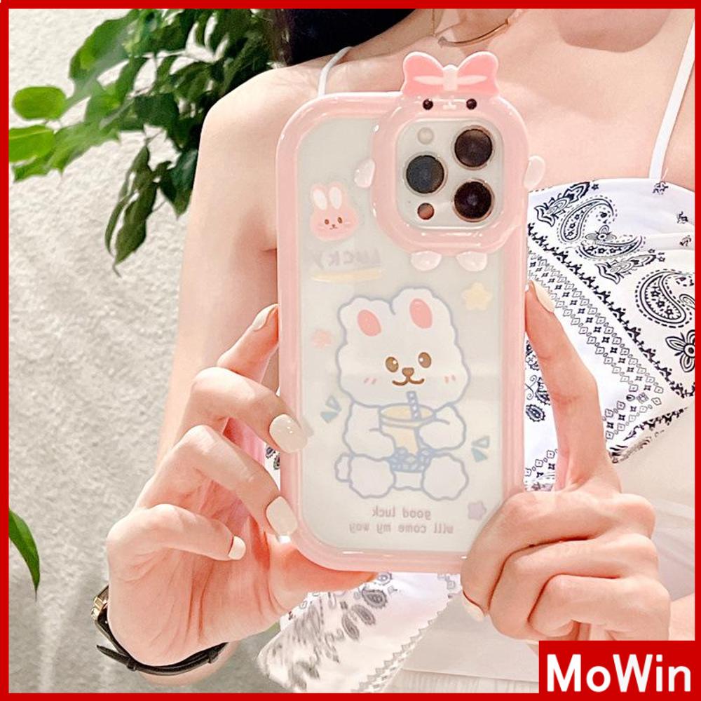 iPhone Case Silicone Soft Case Clear Case Airbag Shockproof Protection Camera Shiny Feel Bunny Cartoon Cute Compatible For iPhone 11 Pro Max 13 Pro Max 12 Pro Max 7Plus xr XS Max