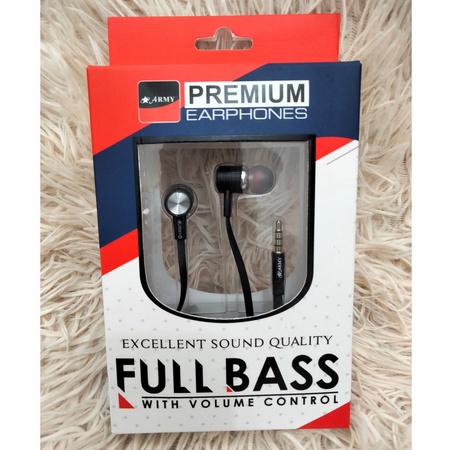 Handsfree Earphone Army Premium Excellent Sound Quality Full Bass