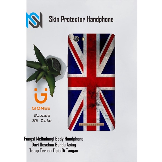 Isi 2pcs Garskin Hp Gionee M6 Lite Motif flag - Free Custom Motif