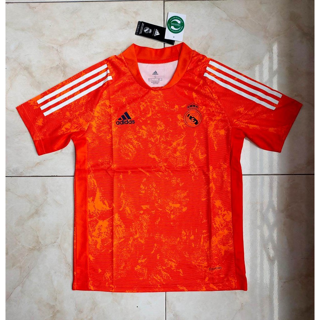 HQ JERSEY BOLA REAL MADRID PRE-MATCH SHIRT ORANGE 2020-2021 GO HIGH QUALITY