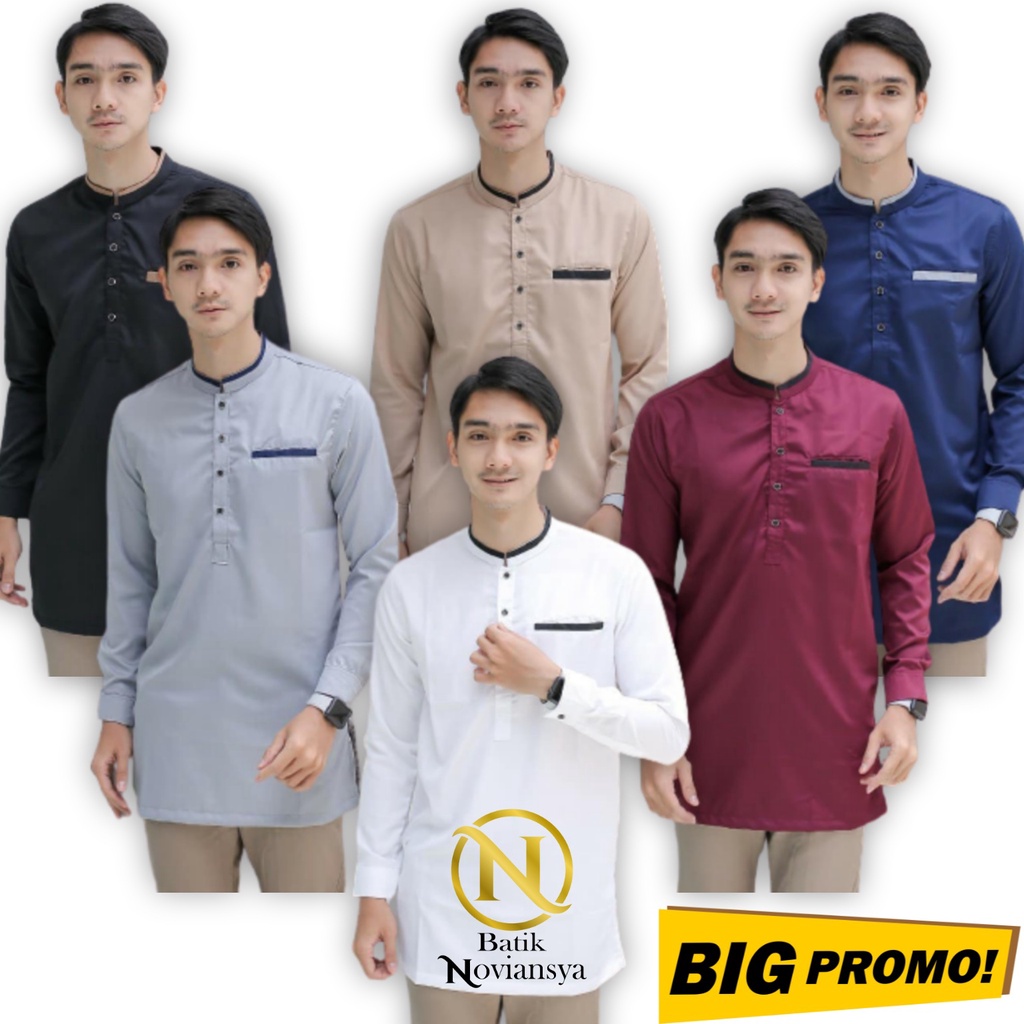 Baju Koko Pria Kurta Lengan Panjang Terbaru Original / Baju Koko Kurta Pria Berkualitas / Baju Musli