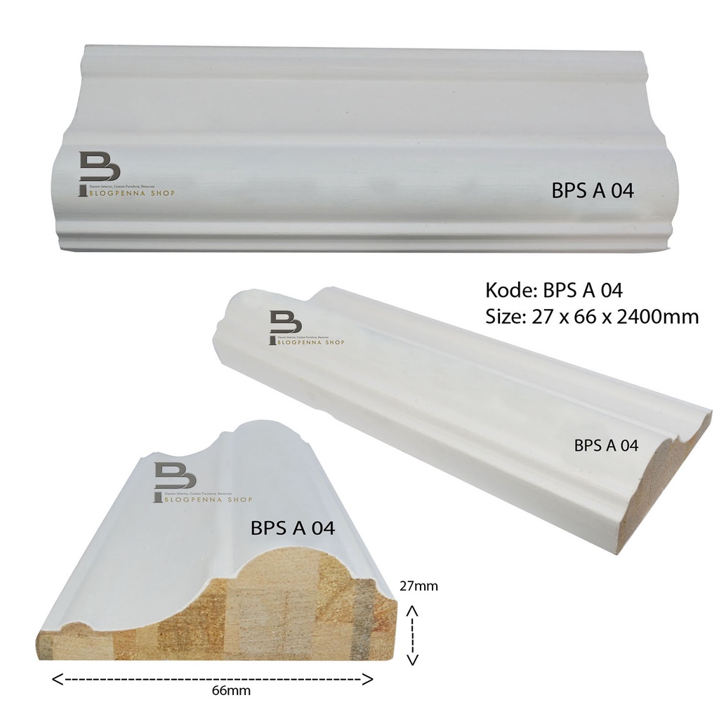 LIST KAYU BPSA04 / LIS KAYU WAINSCOTING / WALL MOULDING / PANEL