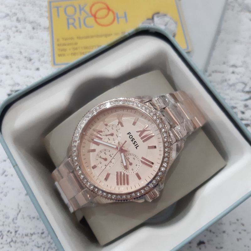 (Toko Ricoh) FOSSIL ES 4682 / jam tangan wanita rosegold chronograph