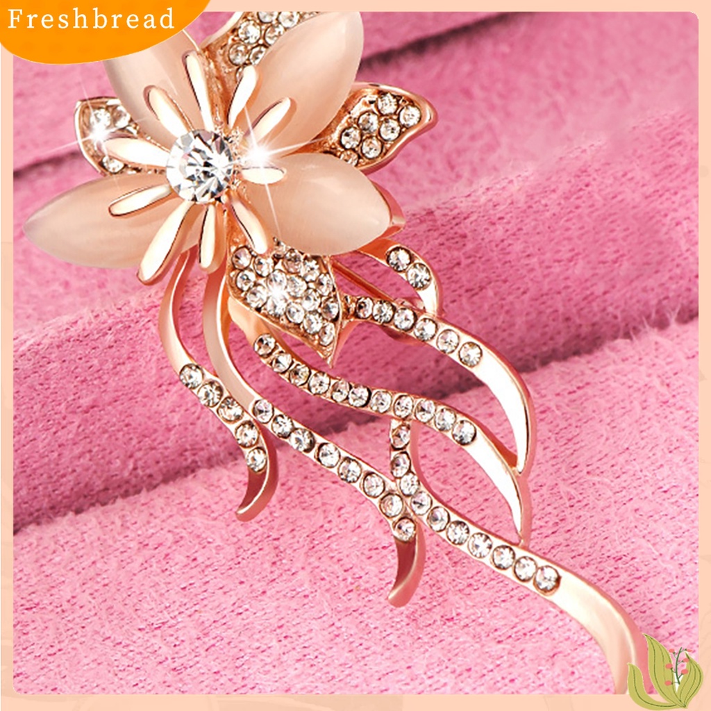 [ TERLARIS]Women Fashion Rhinestone Inlaid Flower Brooch Pin Cardigan Shawl Decor Gift