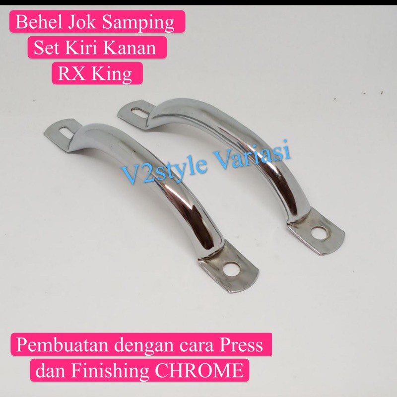 Behel samping RX King Set 2 pcs kiri kanan Press dan Chrome Begel RXK RXS Stainless PNP BEHE BEGEL SAMPING RX KING RXS RXK RXKING-BEGEL SAMPING RXKING CHROME Begel behel belakang rxk king chrome variasi behel jok samping rx king rxs chrome crome cromE