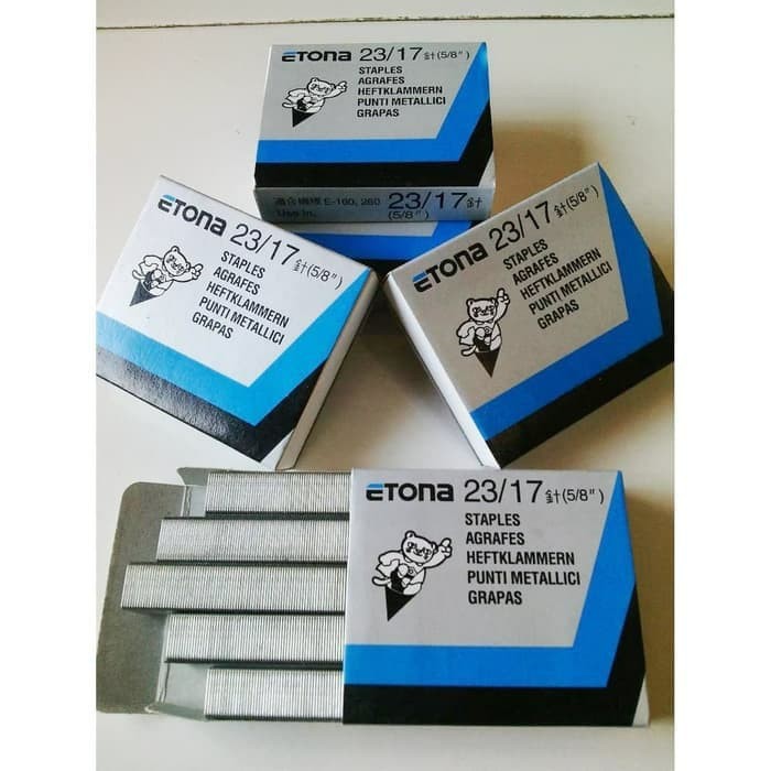 

Isi Staples / isi Stapler / Refill Staples Tembak ETONA 23/17 (5/8") 1 pack kecil