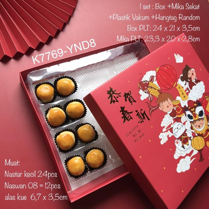 

K7769 Kotak Imlek +Mika Sekat Nastar/ Lapis Legit/ Mochi/ Sincia mooncak37 Buru Order
