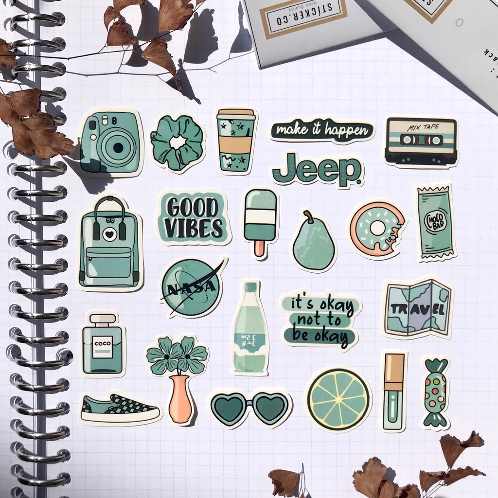 Stiker Motif Tumblr Tosca 23pcs untuk HP LAPTOP Stiker Motif Tumblr Tosca 23pcs untuk HP LAPTOP
