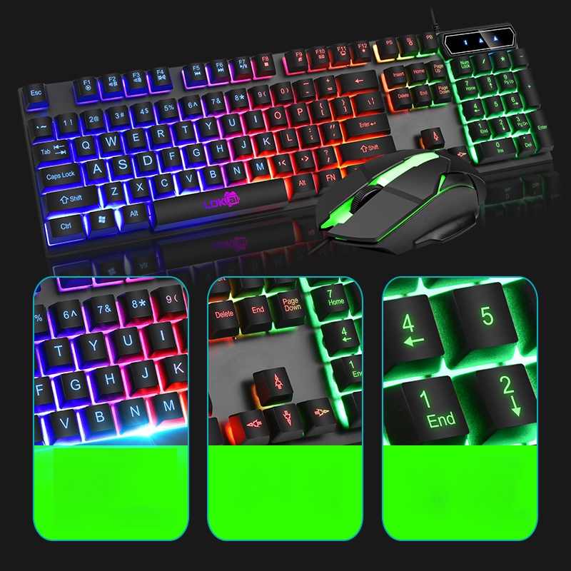 Gaming Keyboard LED with Mouse LDKAI 832