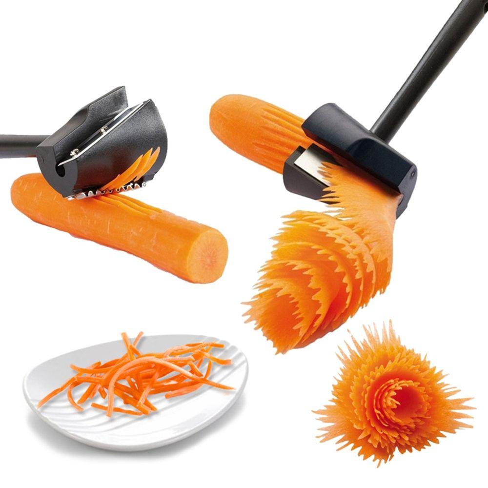 REBUY Wave Type Vegetable Tools Potato Kitchen Accessories Fruit Vegetable Slicer Kitchen  Supplies Carrot Peeler Shredder Roll Flower Decorative Carrot Curler Spiral Shred Cutter/Multicolor