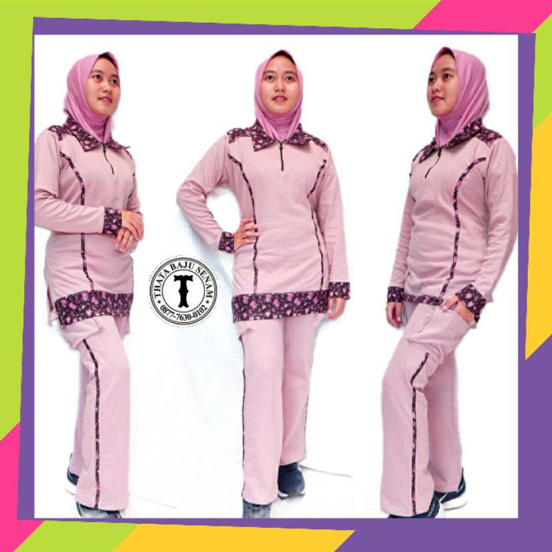 Stelan syari/set senam/set olahraga/set baju senam olahraga muslim/set outdoor/senam muslim