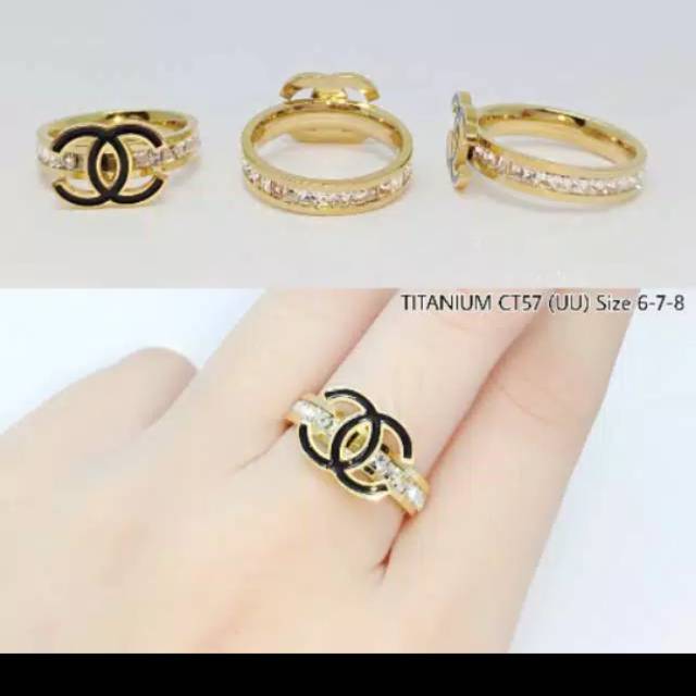 Cincin titanium asli anti karat uk 6-7-8