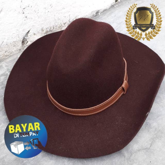 TOPI LAKEN MARLBORO COKLAT BATA | TOPI COWBOY