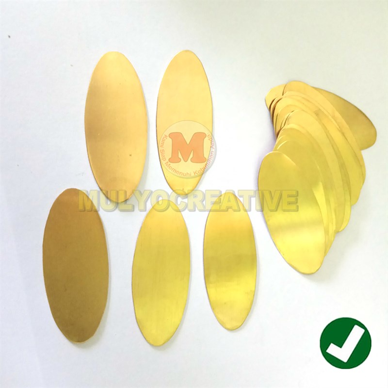 

Plat Potong Kuningan Oval untuk Nama Dada Nametag Polos