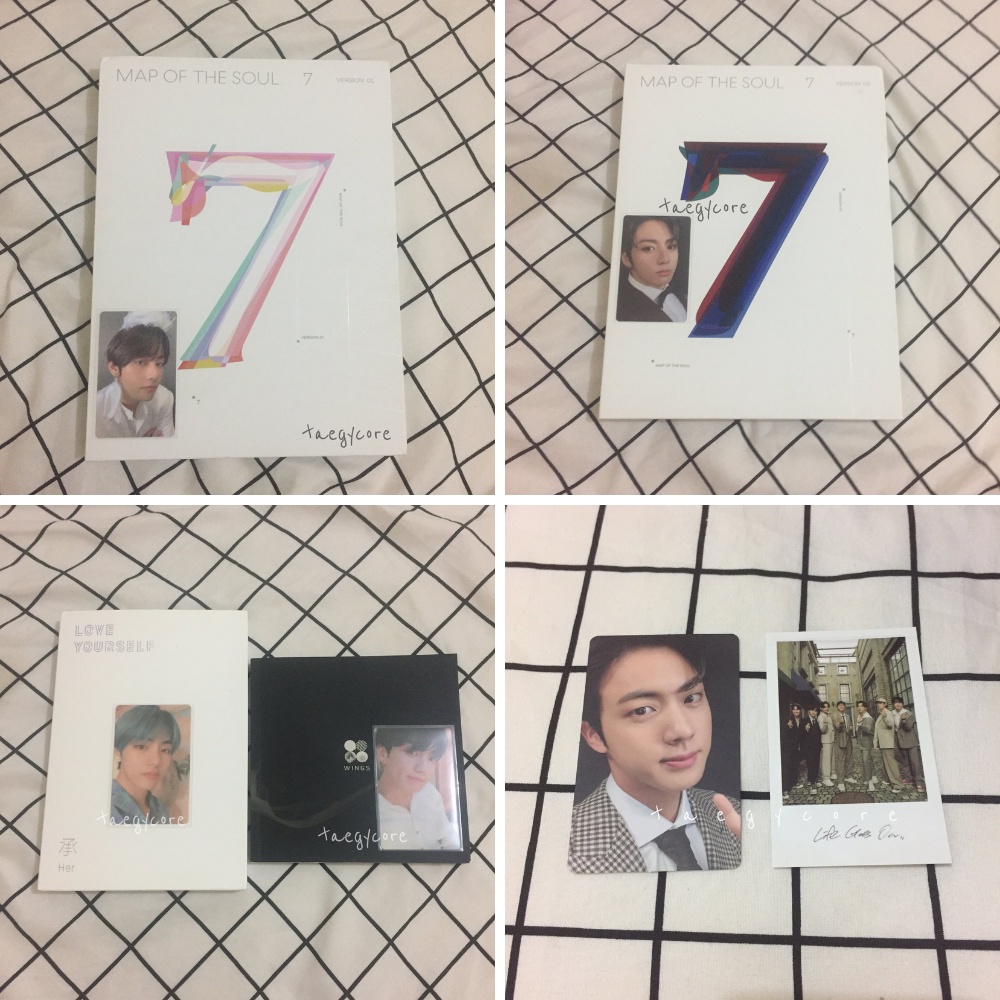 BTS ALBUM FULLSET MOTS 7  VERSI VERSION 1 3 WINGS N HER V PERSONA PC PHOTOCARD JIN JUNGKOOK TAEHYUNG